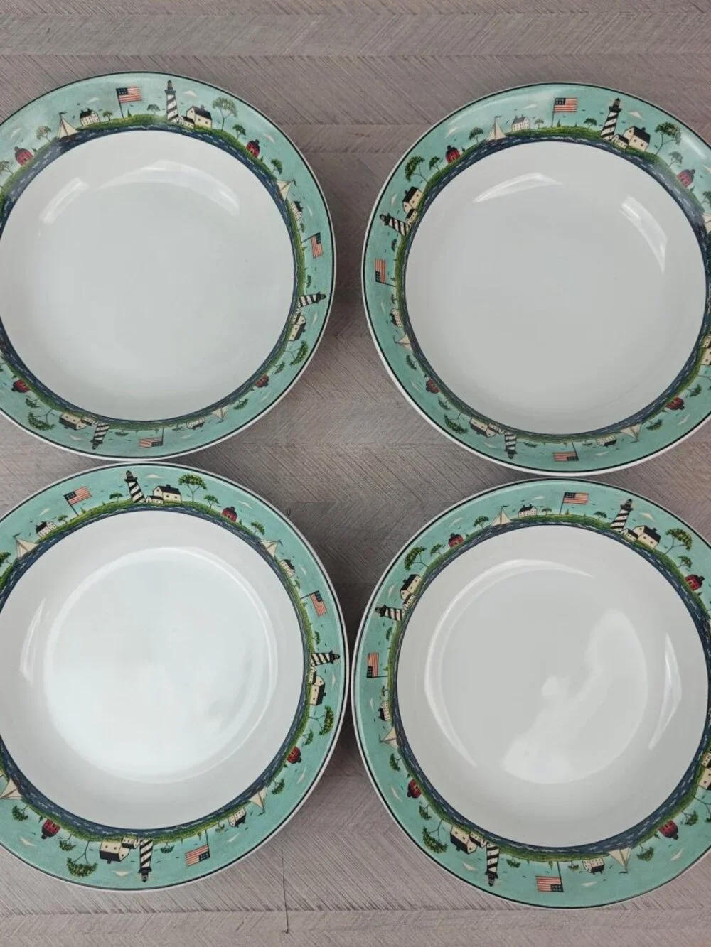 Warren Kimble Coastal Breeze Soup Salad Cereal Bowls 1998 8